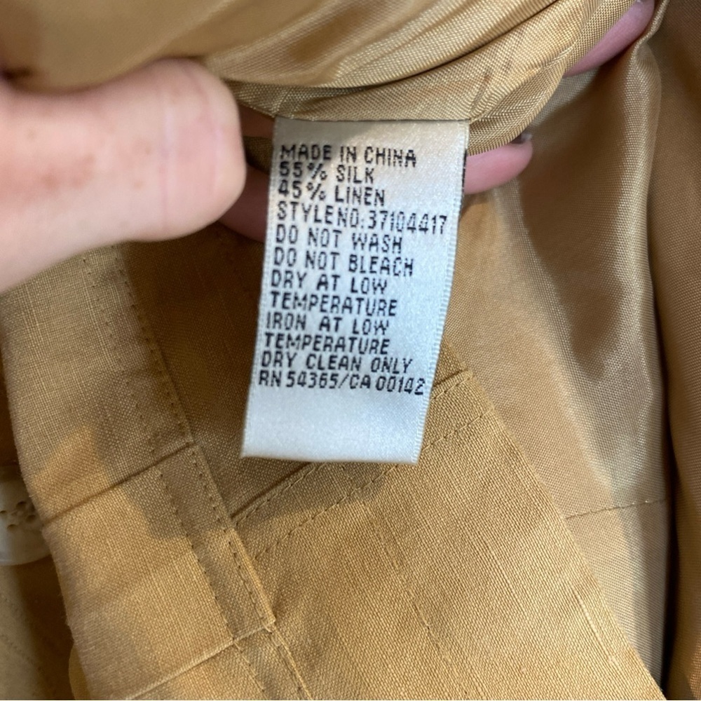 Nygard Collection Silk Linen Top Tan Womens Plus Size 24 Pockets Button - Picture 7 of 7